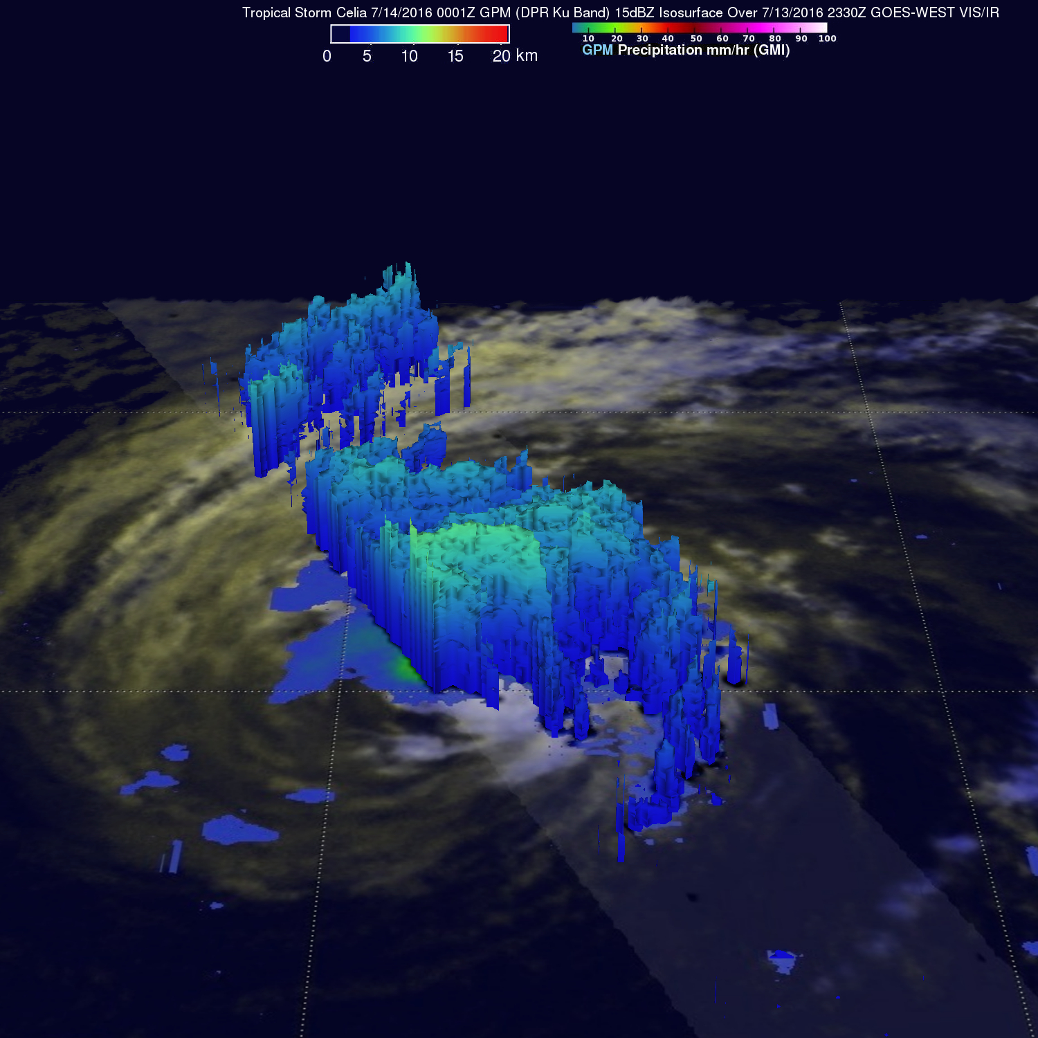 GPM image of Celia