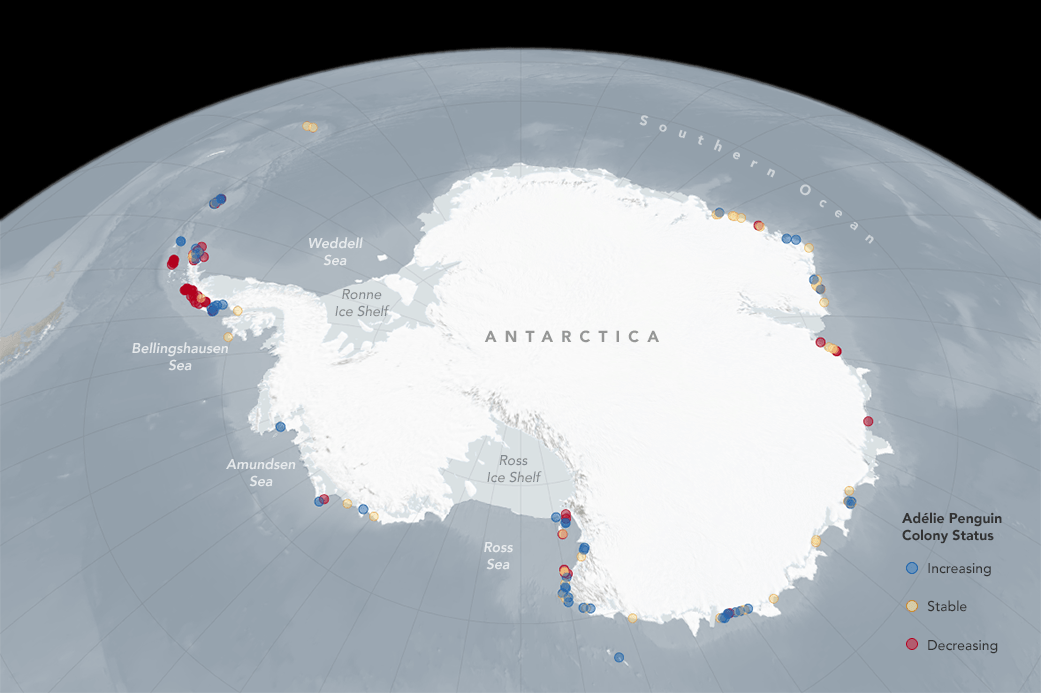 space perspective of Antarctica with data overlay