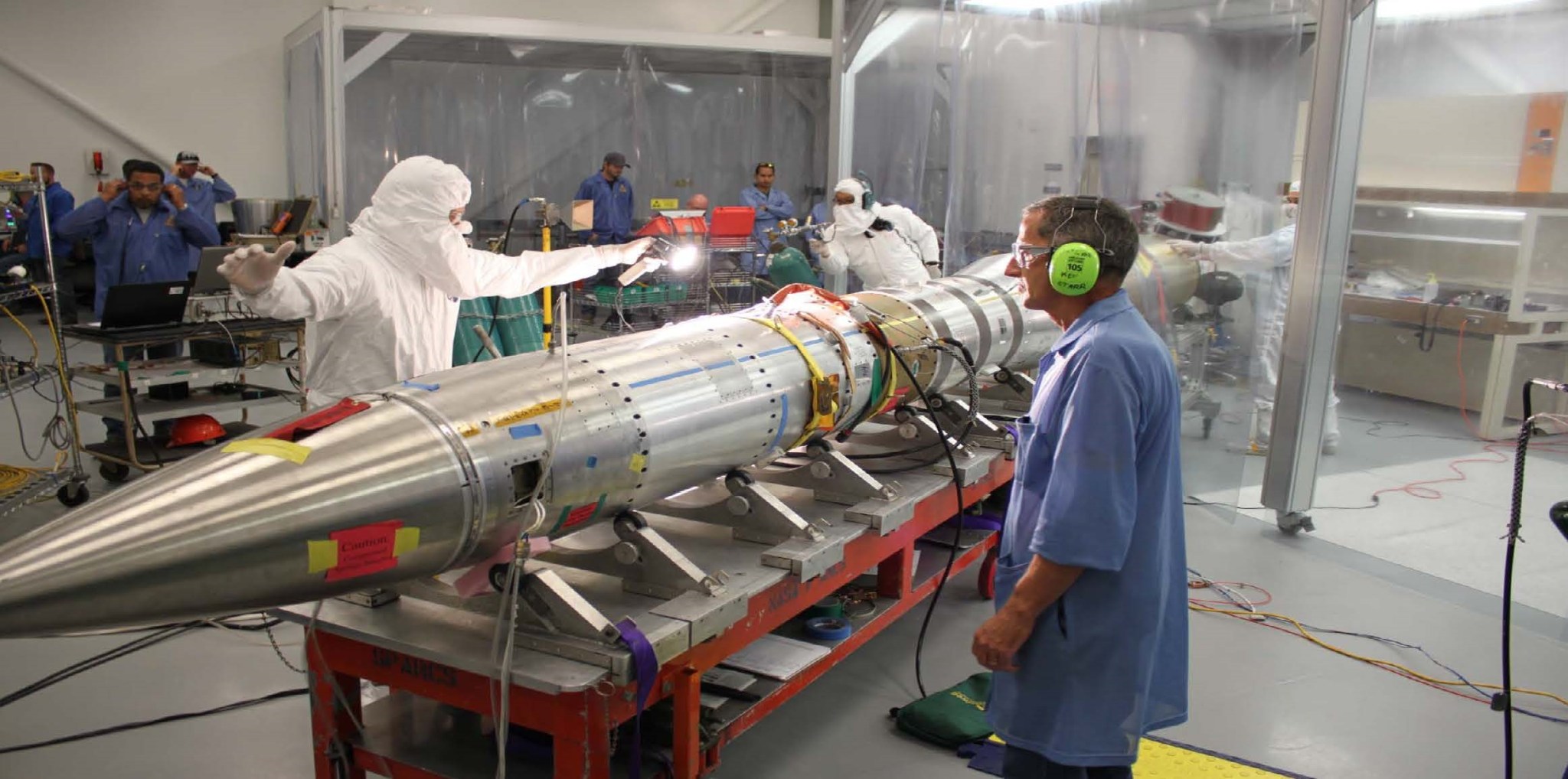 Hi-C payload team members conduct the payload final sequence test at the White Sands Missile Range. 