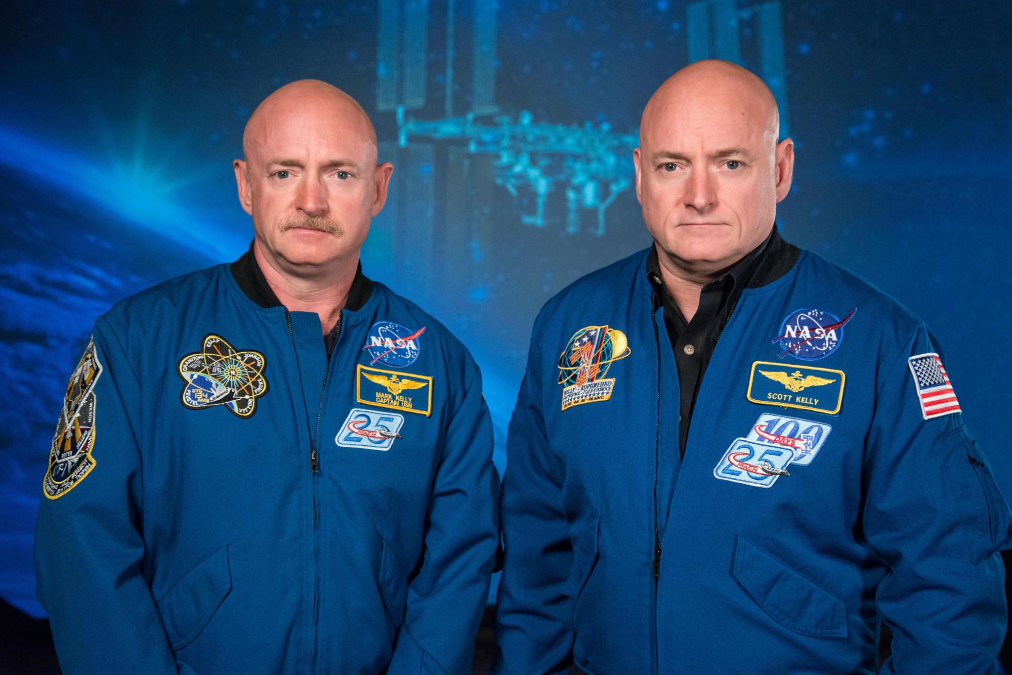 Retired NASA astronauts, and identical twins, Mark and Scott Kelly