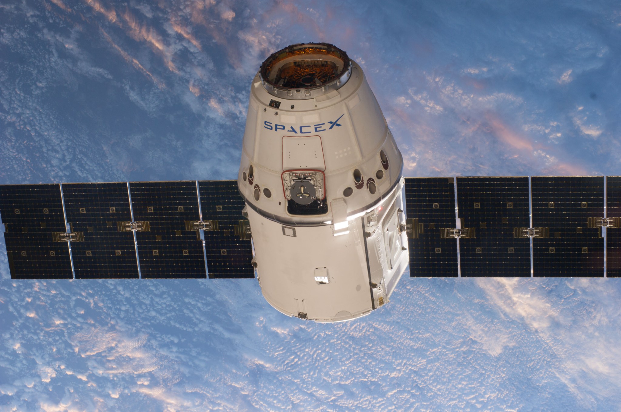 SpaceX Commercial Resupply Services (CRS) Dragon spacecraft in orbit