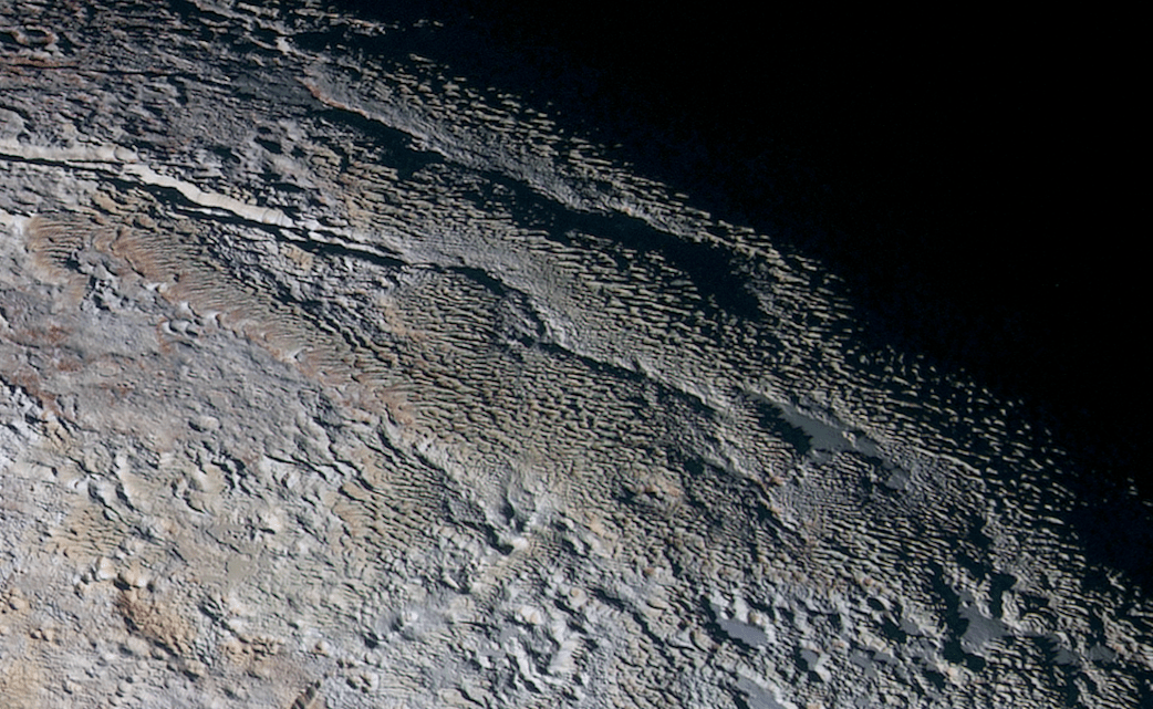 Terrain of Pluto in closeup