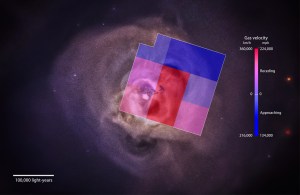 Graphic of Perseus galaxy cluster showing motion of X-ray gas within galaxy