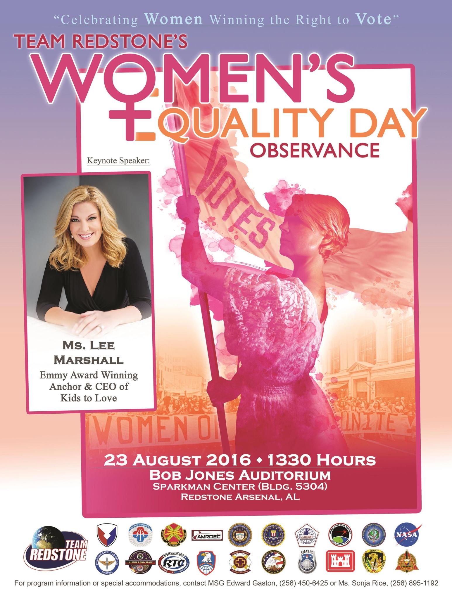 Team Redstone's Women's Equality Day observance 2016 graphic