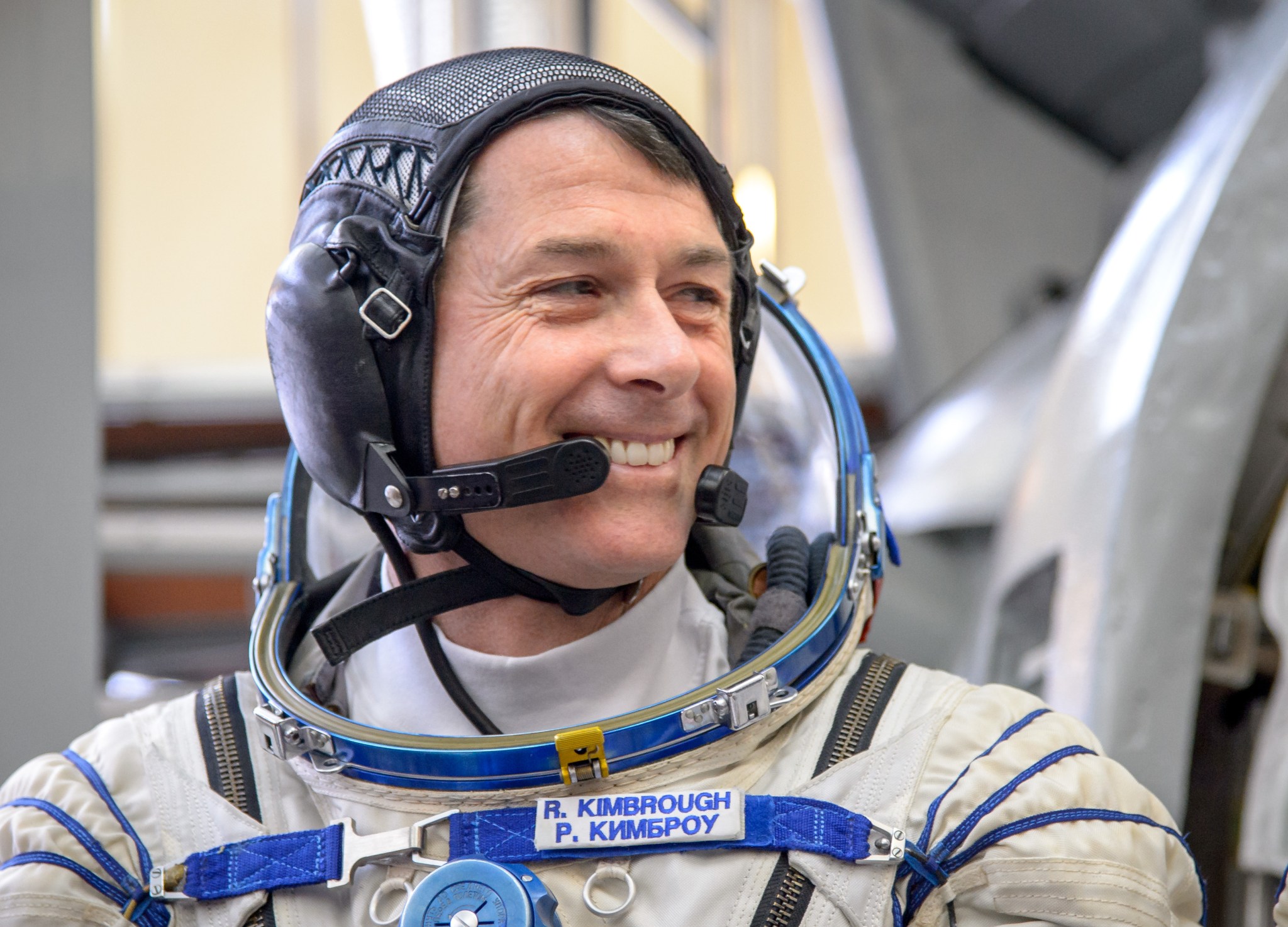 NASA Astronaut Shane Kimbrough answers a question from the media at the Gagarin Cosmonaut Training Center in Star City, Russia.