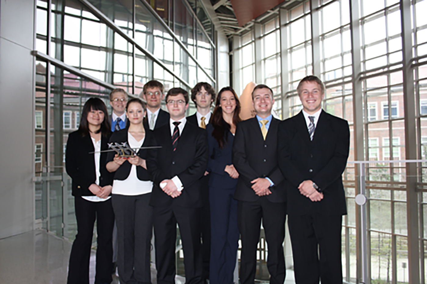 Group photo of the 2nd place 2014 design challenge winners from Purdue University.