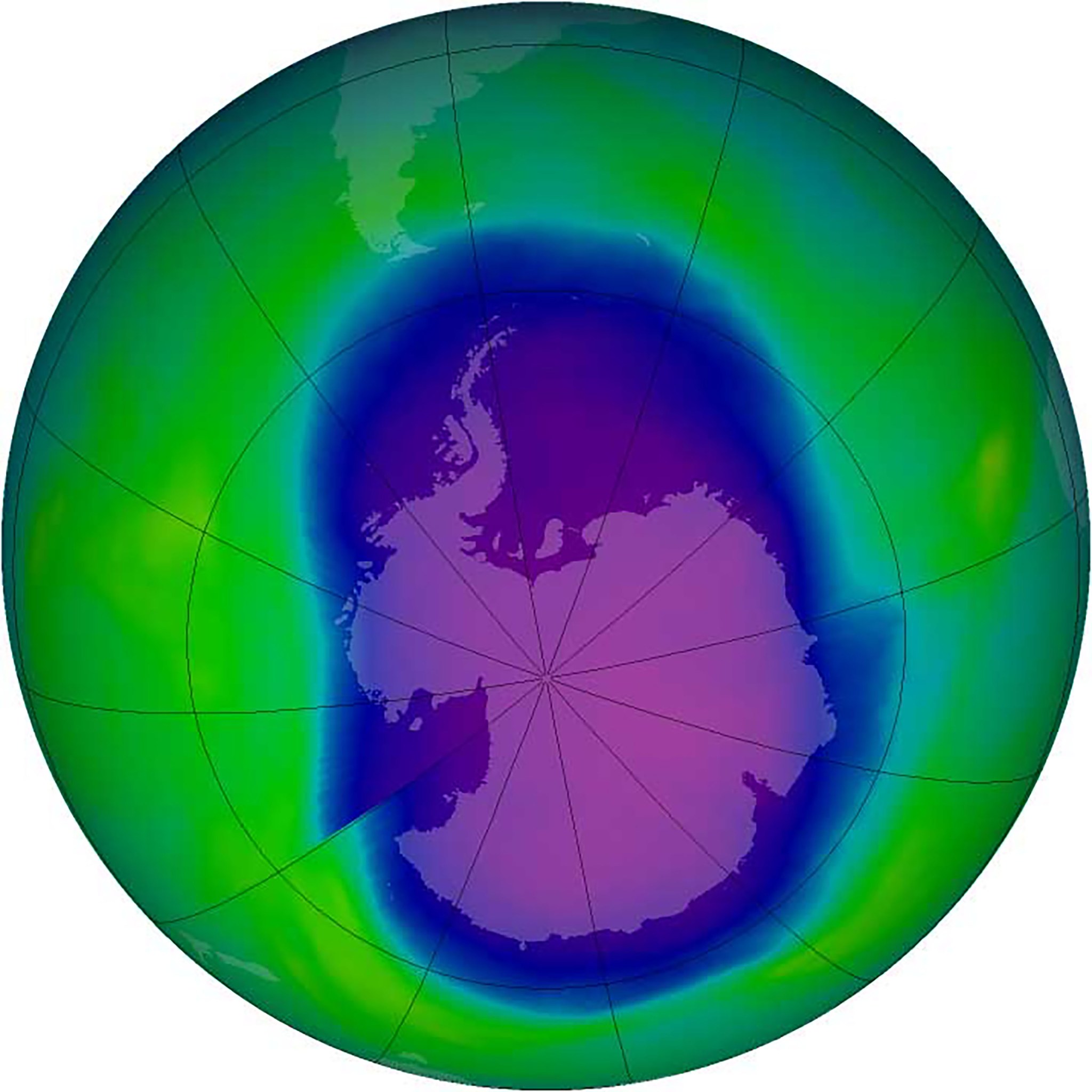 The ozone hole over Antarctica