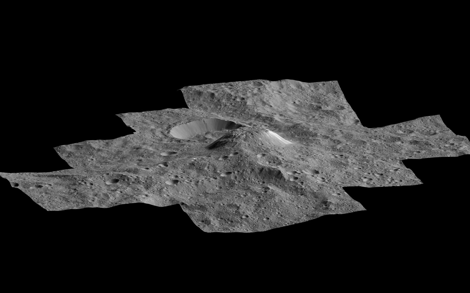 Perspective view of Ahuna Mons on Ceres