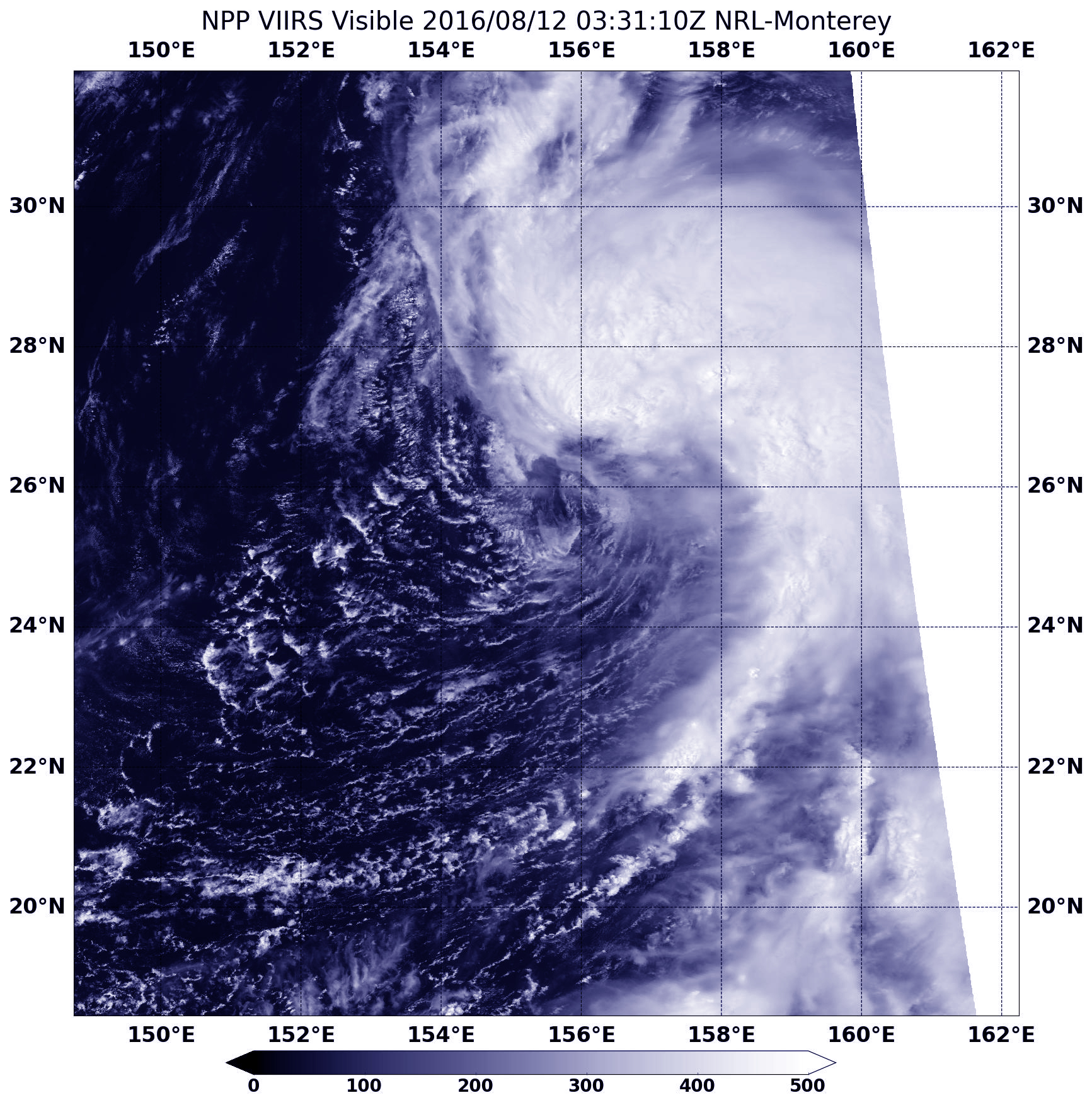 Visible-light satellite image of Tropical Storm Conson