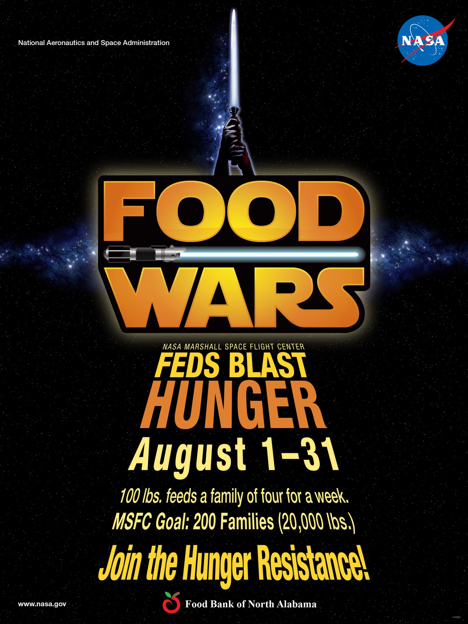  Marshall Space Flight Center’s Feds Blast Hunger campaign poster.