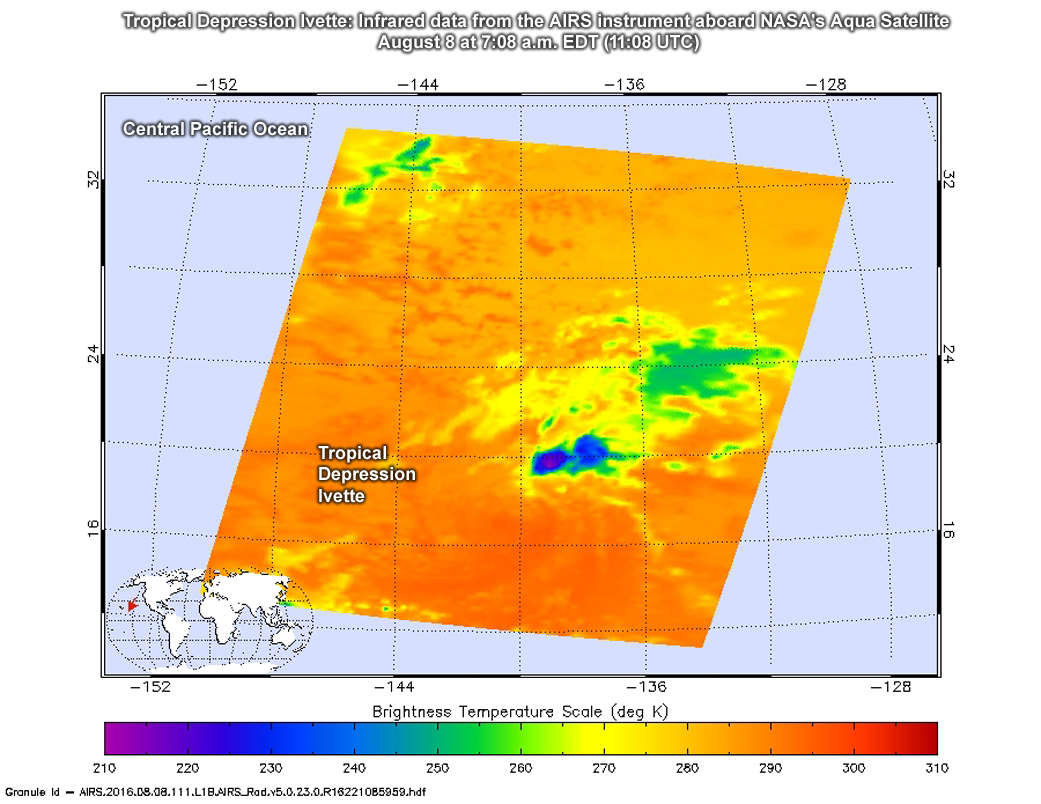 Graph of weakening storms in Tropical Depression Ivette