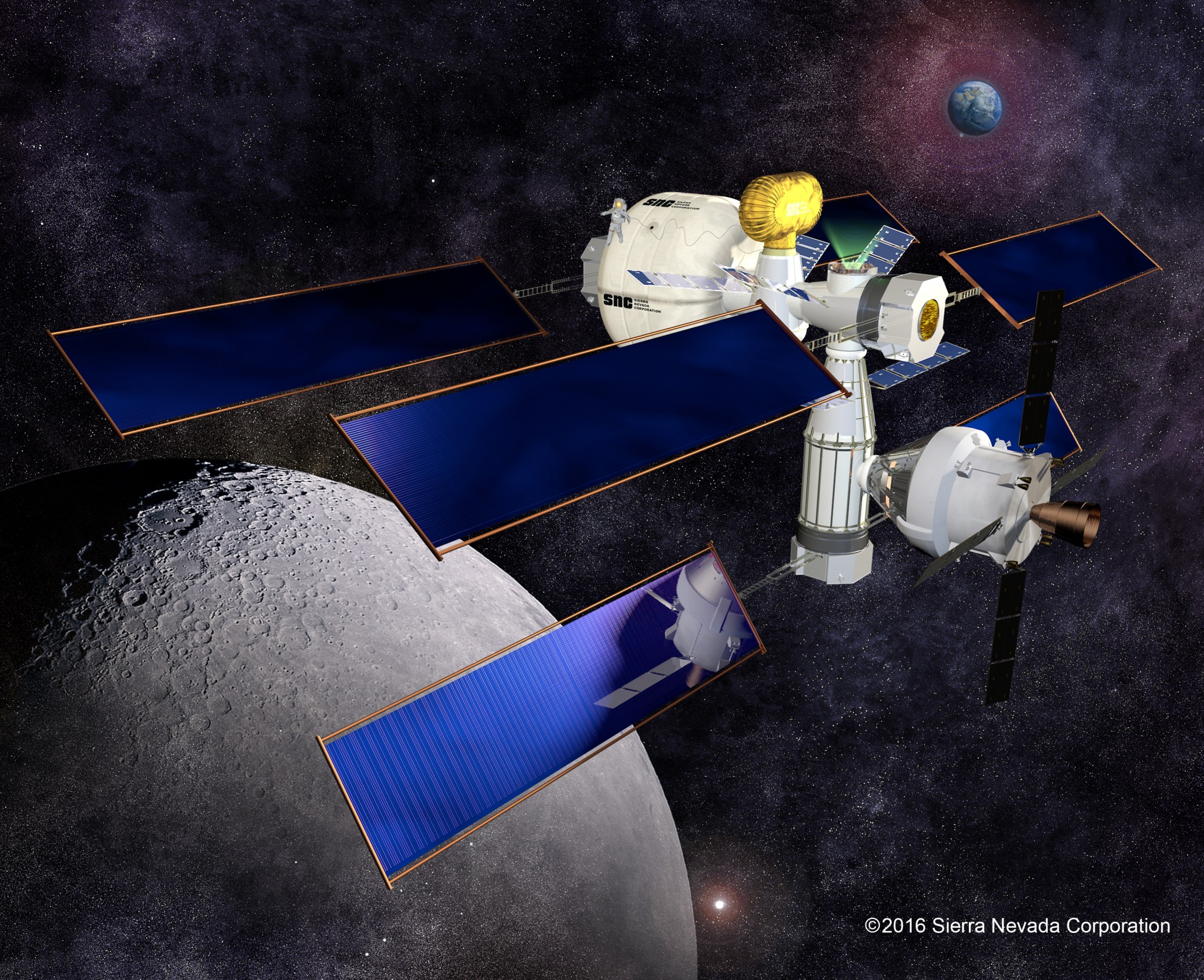 Concept image of Sierra Nevada Corporation's habitation prototype, based on its Dream Chaser cargo module.