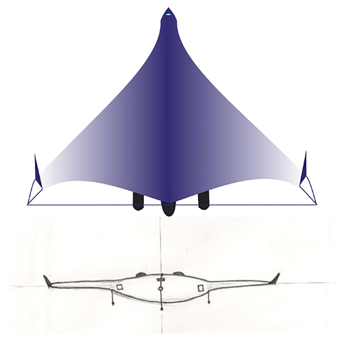 Artist computer generated concept of the Paperwing aircraft.