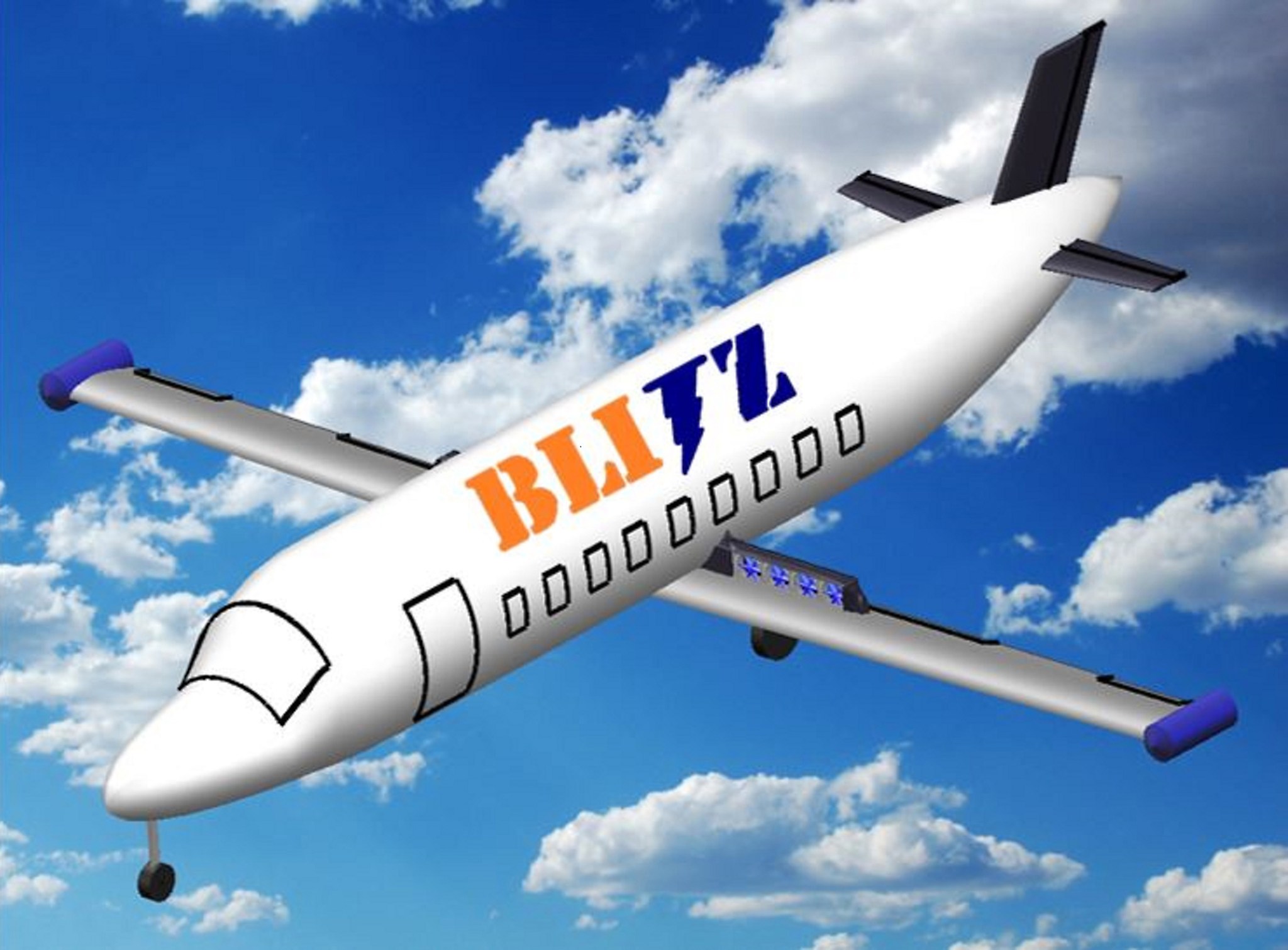 Artist computer rendering of the BLITZ aircraft.