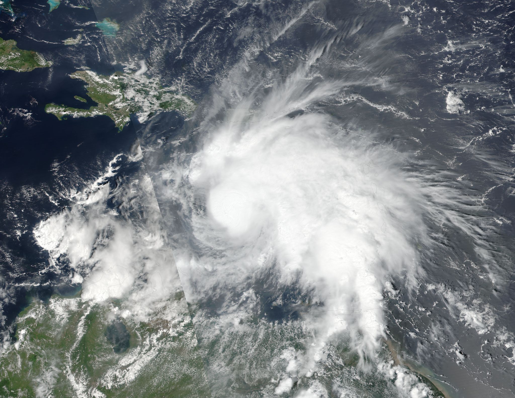 visible-light image of Matthew from Suomi NPP satellite