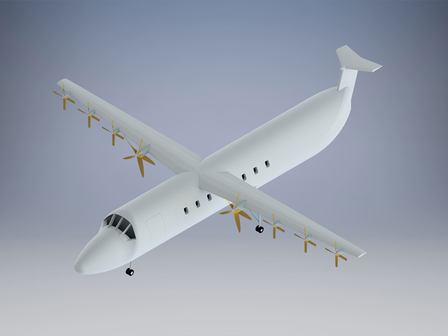 Artist concept of the PartiorQ-1 electric aircraft from Virginia Tech.