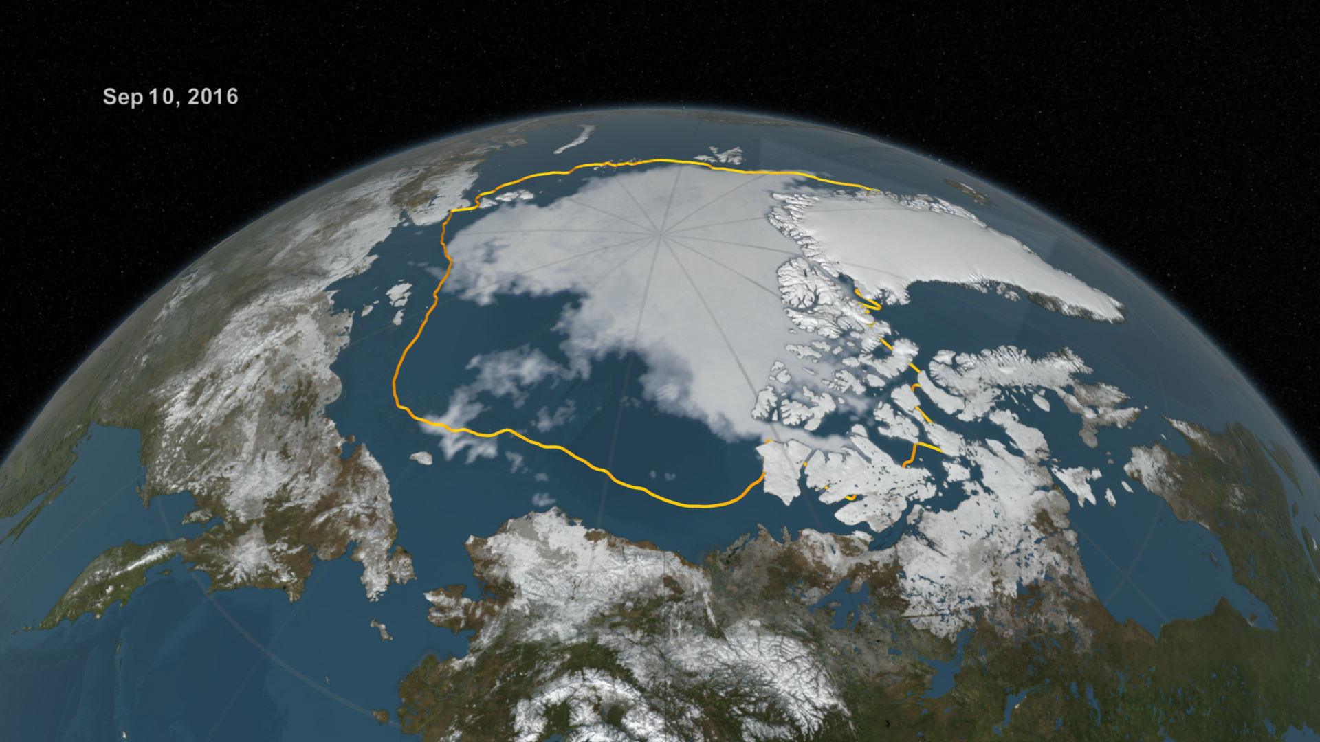 globe of Earth from North Pole perspective