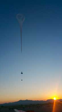 High-altitude balloon launched to carry solar research payload.