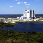 Kennedy Space Center's Launch Complex 39 facilities including the Vehicle Assembly Building at right.