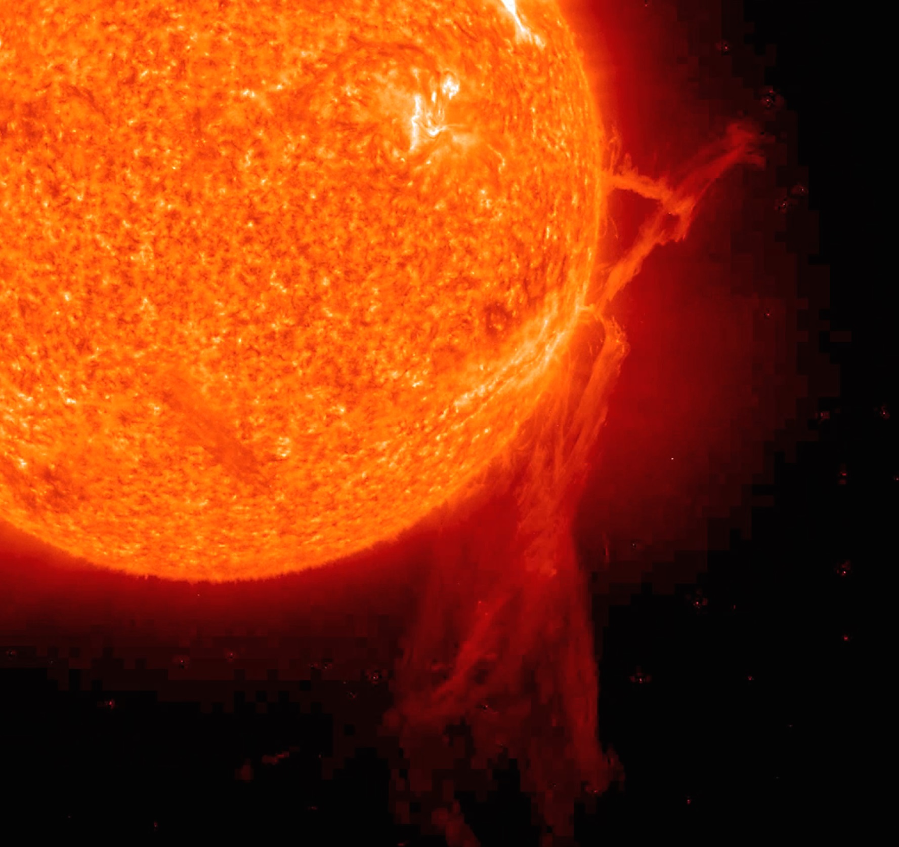 This image, captured in 2010 by NASA's STEREO spacecraft, shows a solar filament almost one million miles long.