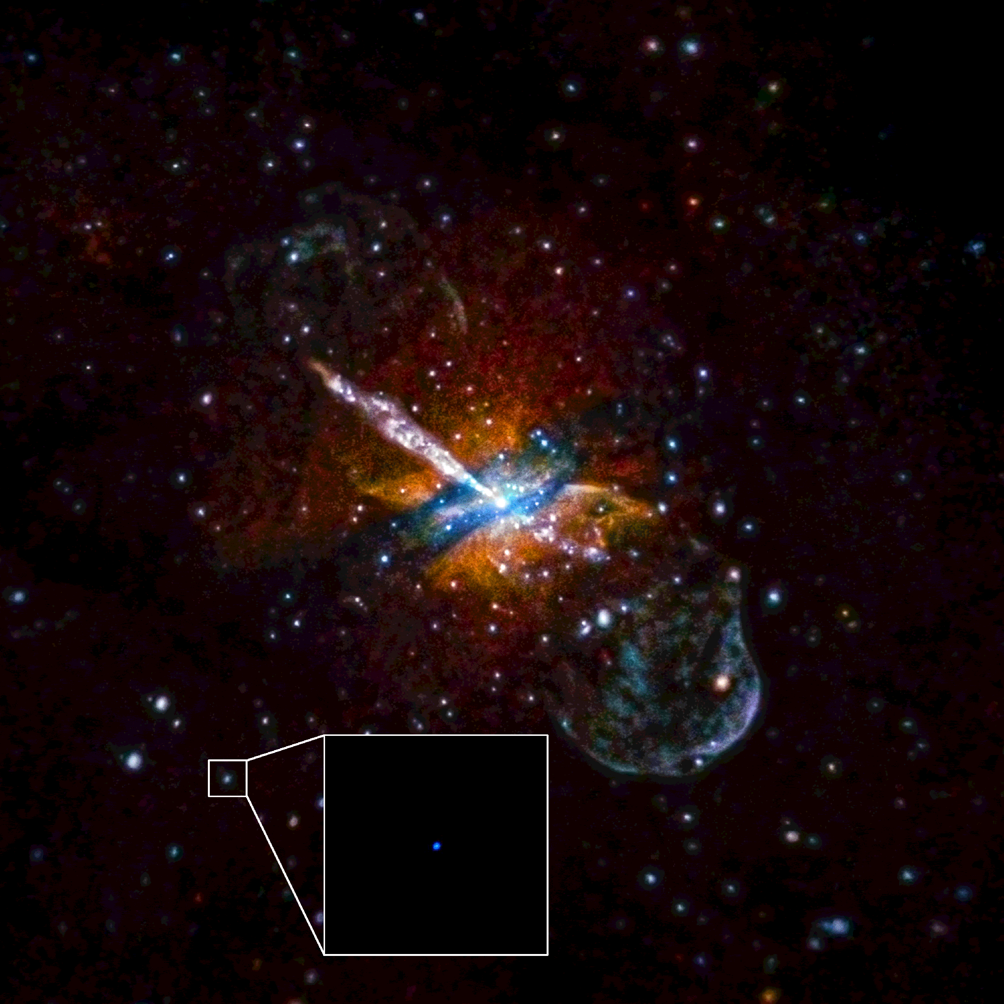 Animation of flaring X-ray source in Galaxy NGC 5128.