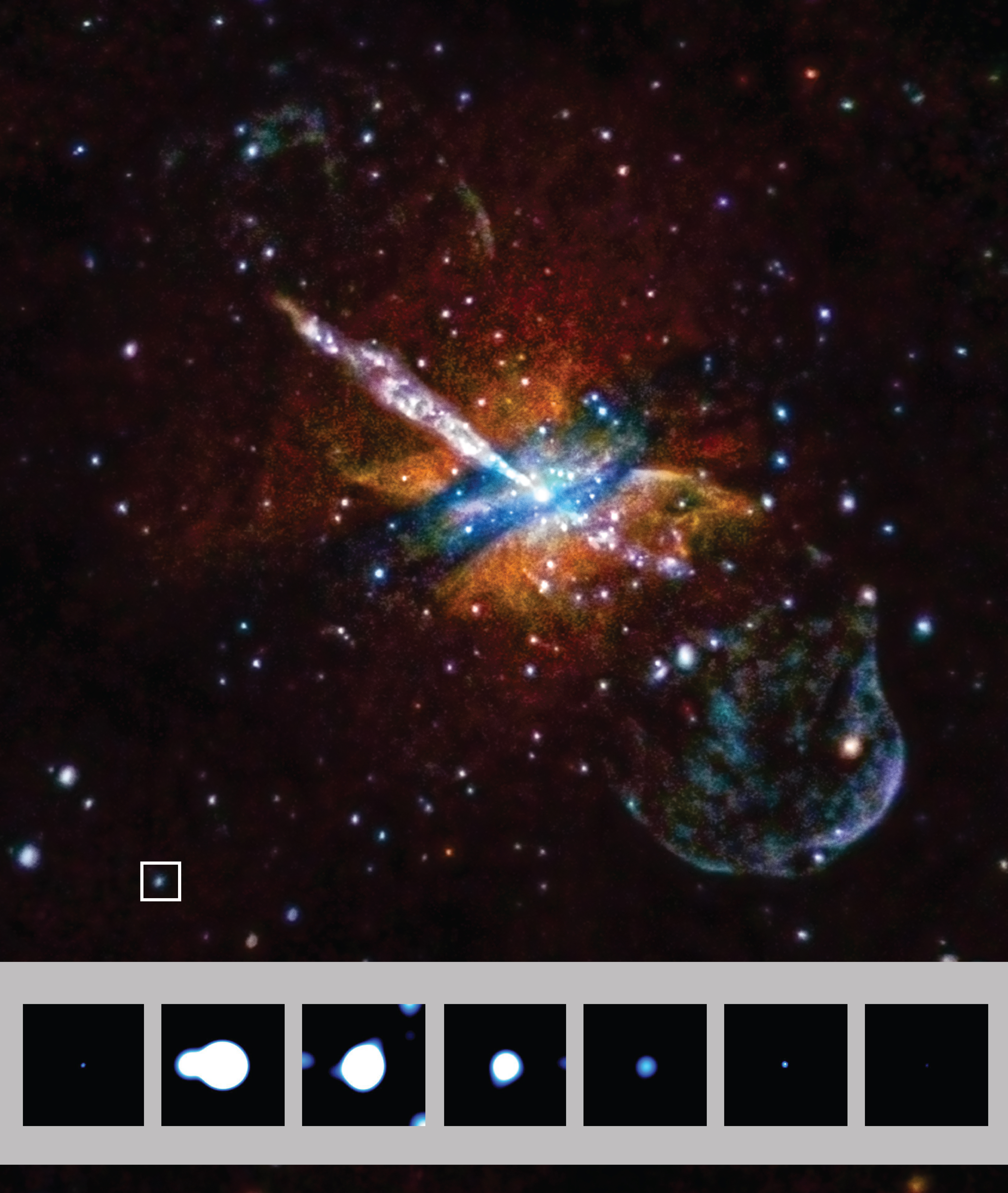 This image shows the location in galaxy NGC 5128 of a remarkable source that dramatically flares in X-rays unlike any ever seen.