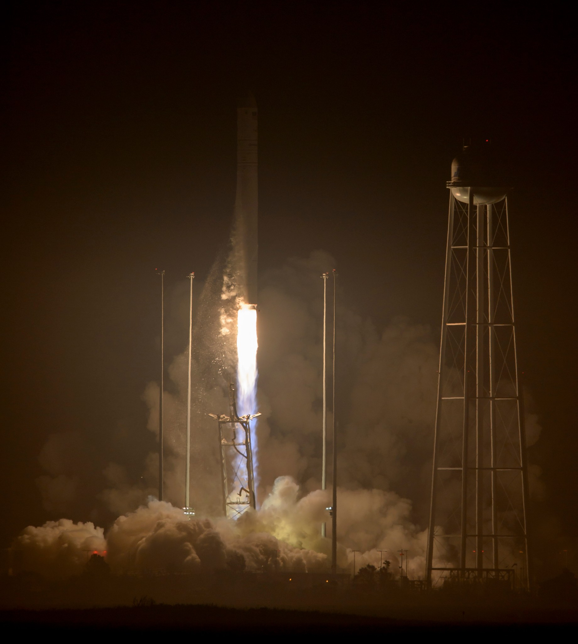 Orbital ATK's Cygnus spacecraft launches into the night sky above NASA's Wallops Flight Facility Oct. 17, 2016.