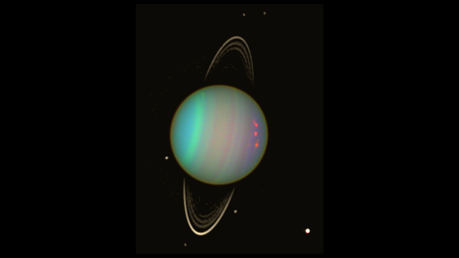 Uranus is seen in this false-color view from NASA's Hubble Space Telescope 