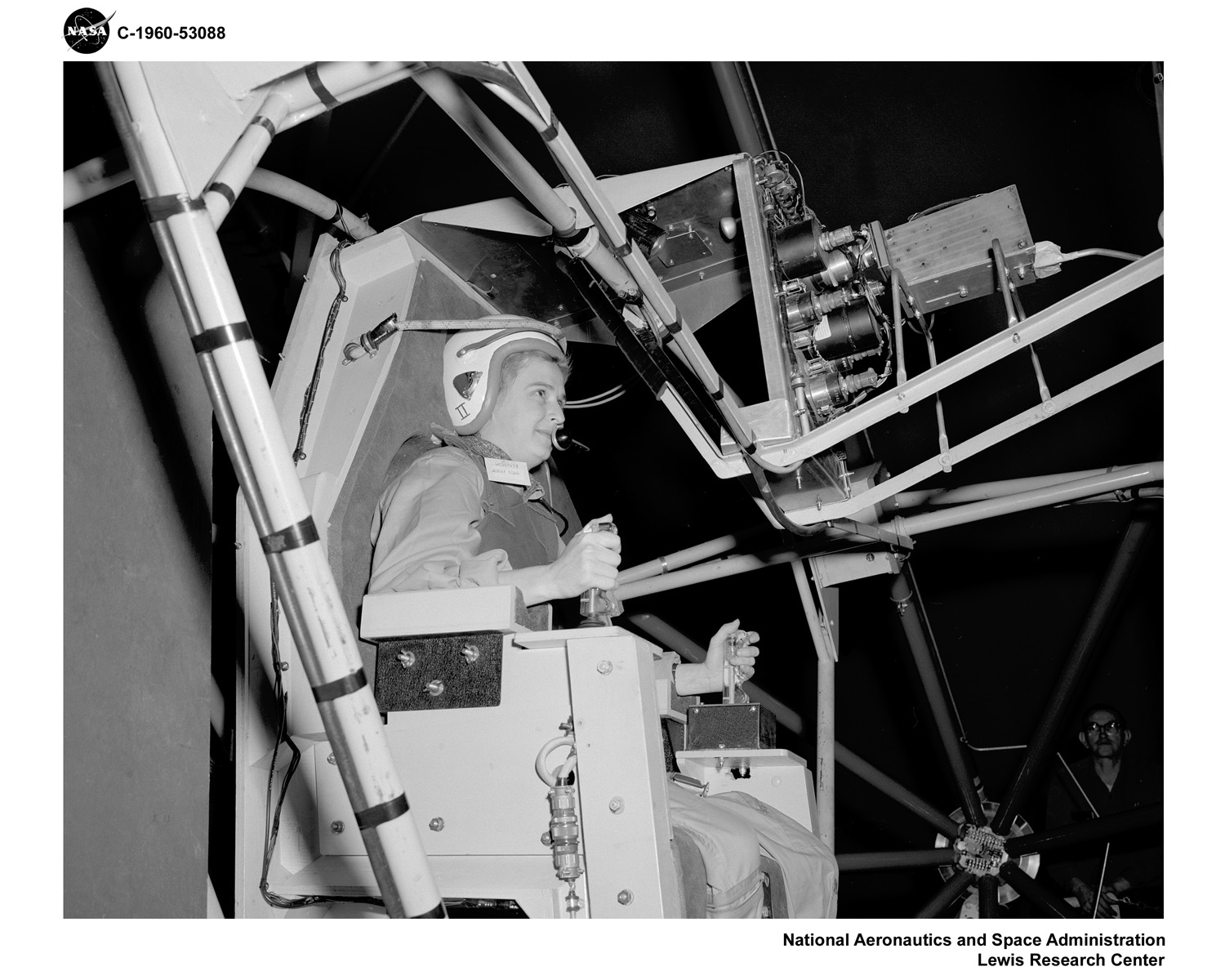 Female pilot testing gimbal rig