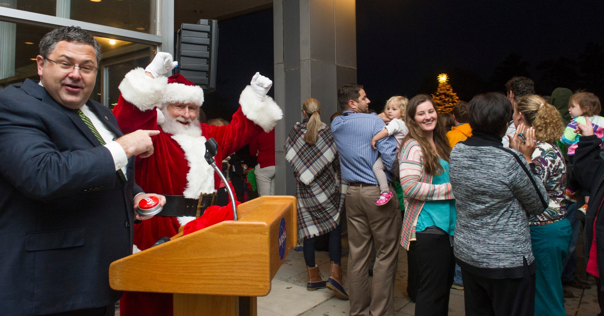 Marshall Center Director Todd May at Tree Lighting in 2015