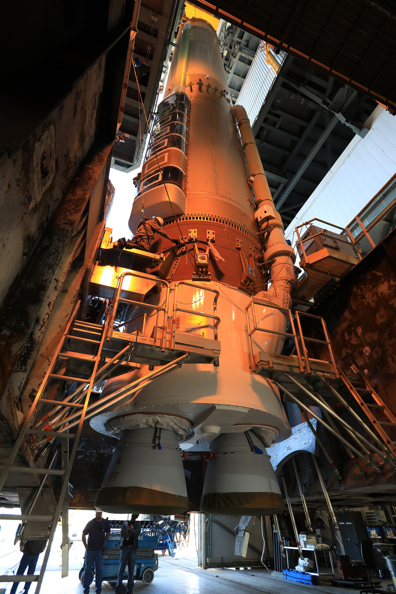 GOES-R first stage in Vertical Integration Facility