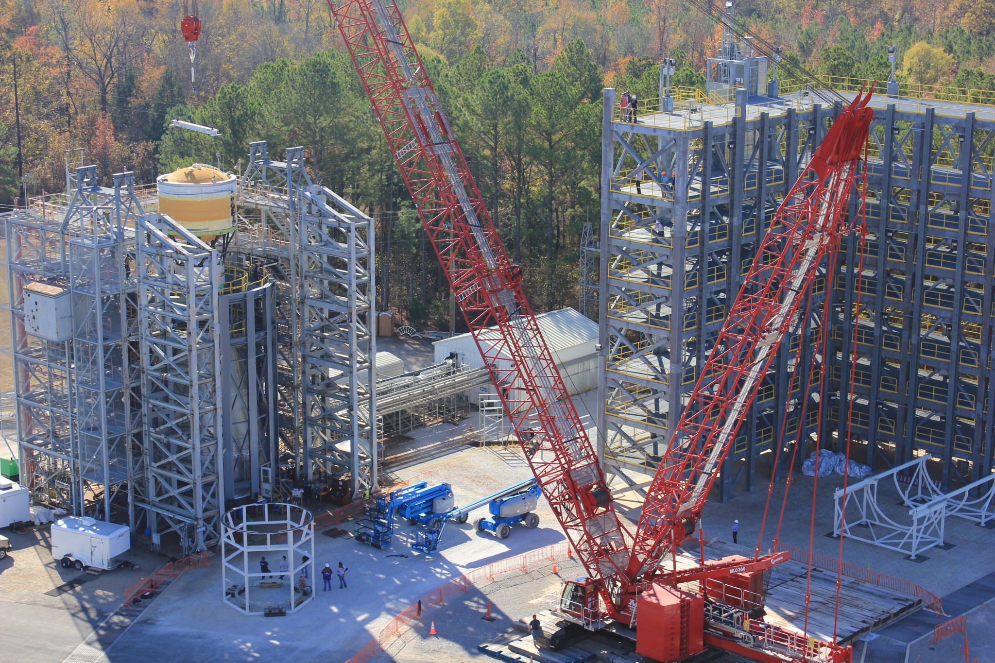 A test version of the interim cryogenic propulsion stage (ICPS) in NASA Marshall Test Stand