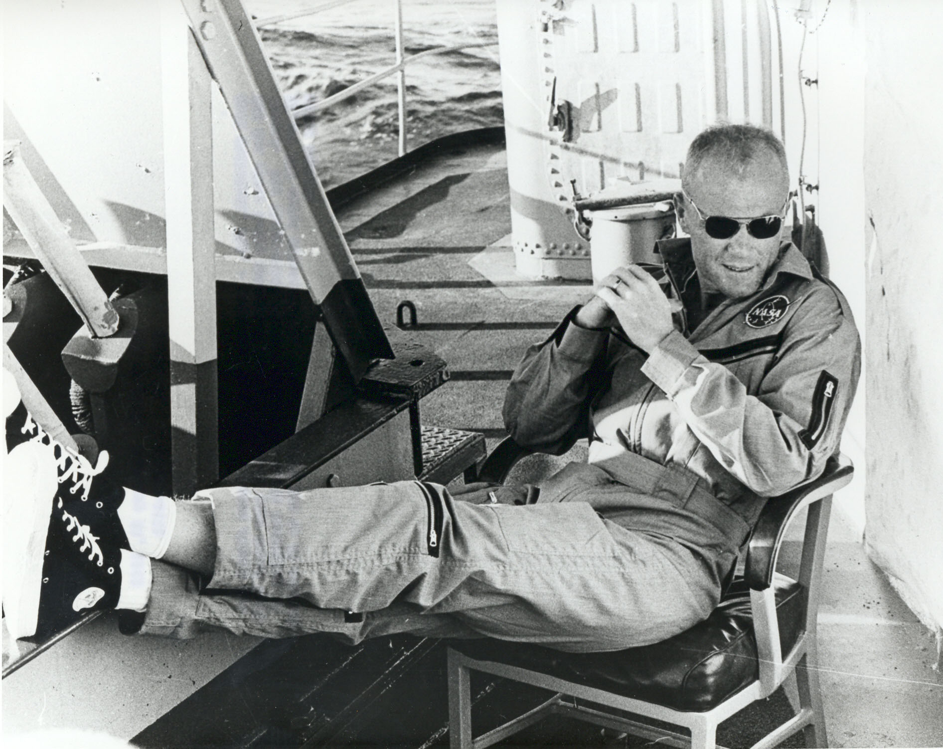 John Glenn relaxes after the flight of Friendship 7.
