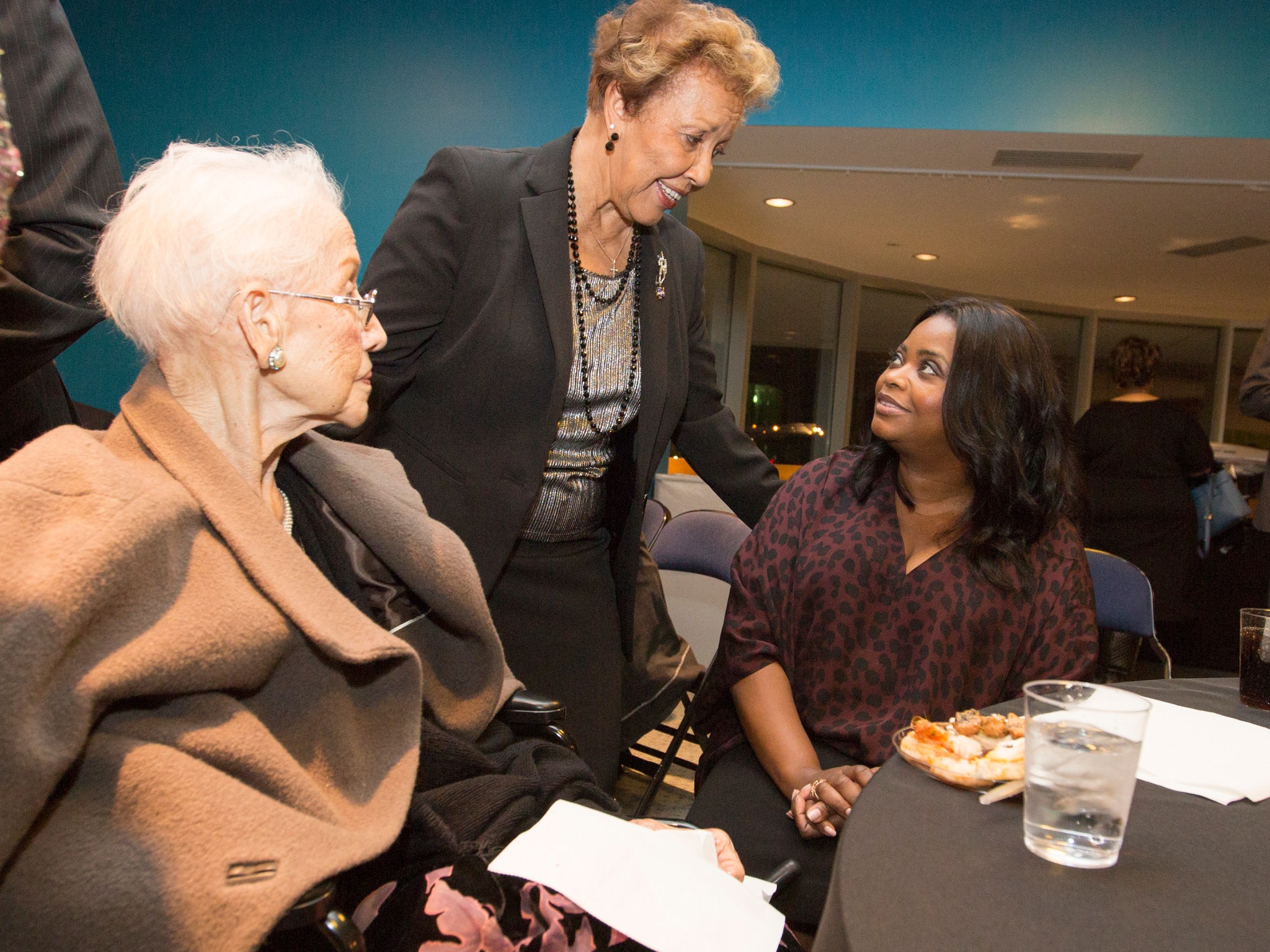 Katherine Johnson, her daughter Joylette Goble Hylick and actress Octavia Spencer.