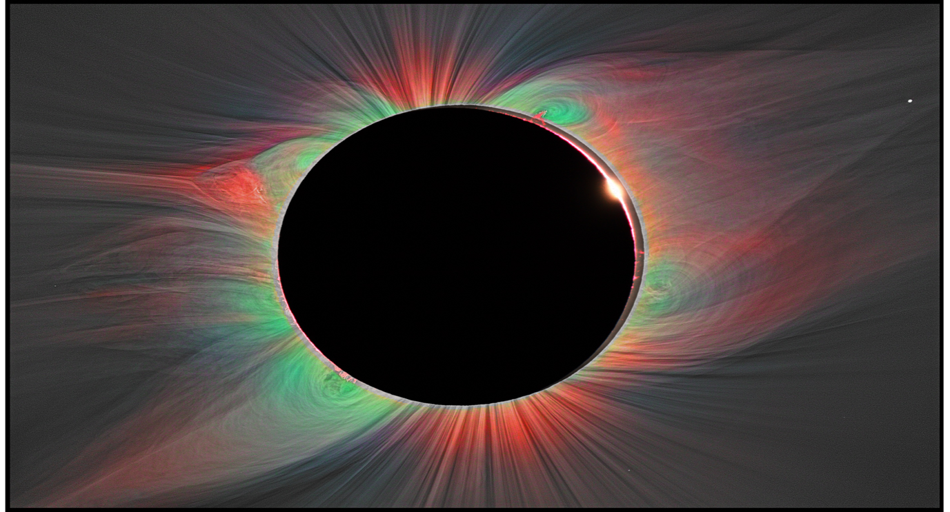 color overlay on solar eclipse image