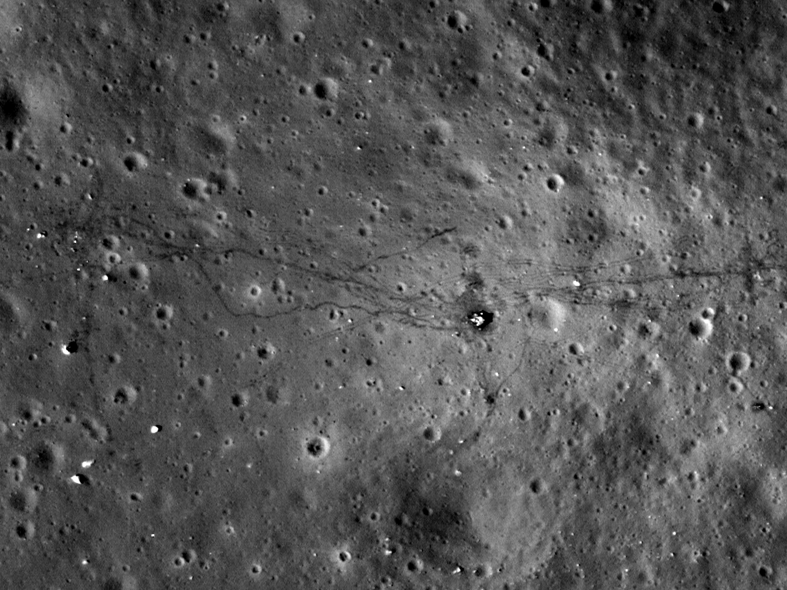 view of Apollo 17 landing site, as captured by NASA's Lunar Reconnaissance Orbiter