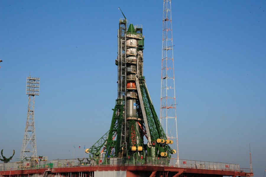 Progress Rocket at Launch Pad