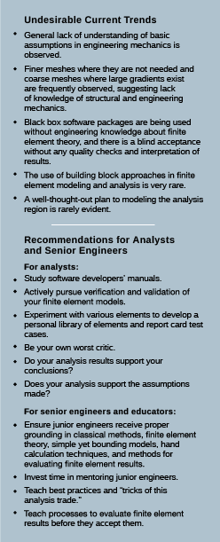 A graphic showing undesirable current trends and recommendations for analysts and senior engineers.