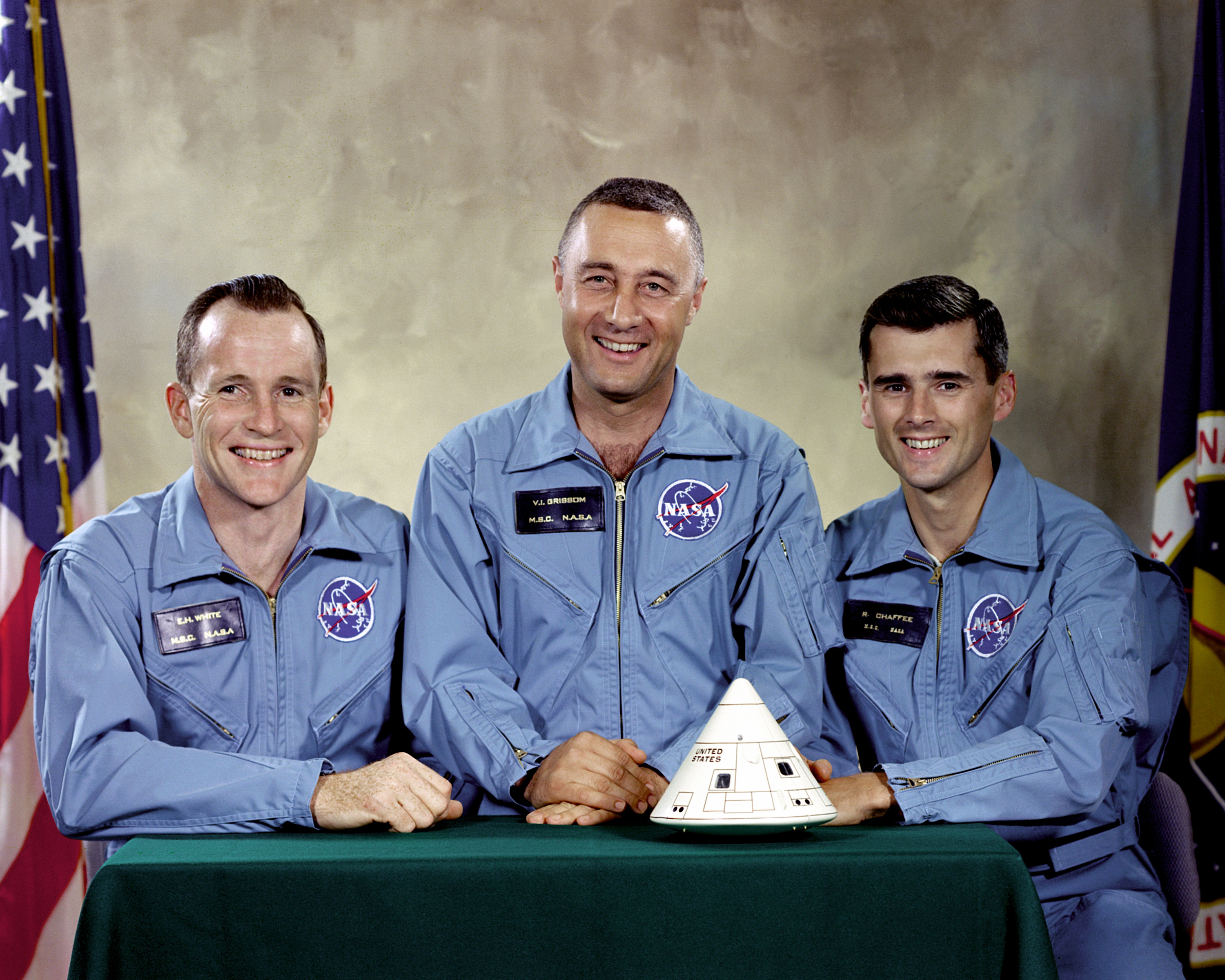 Official portrait of Apollo 1 crew