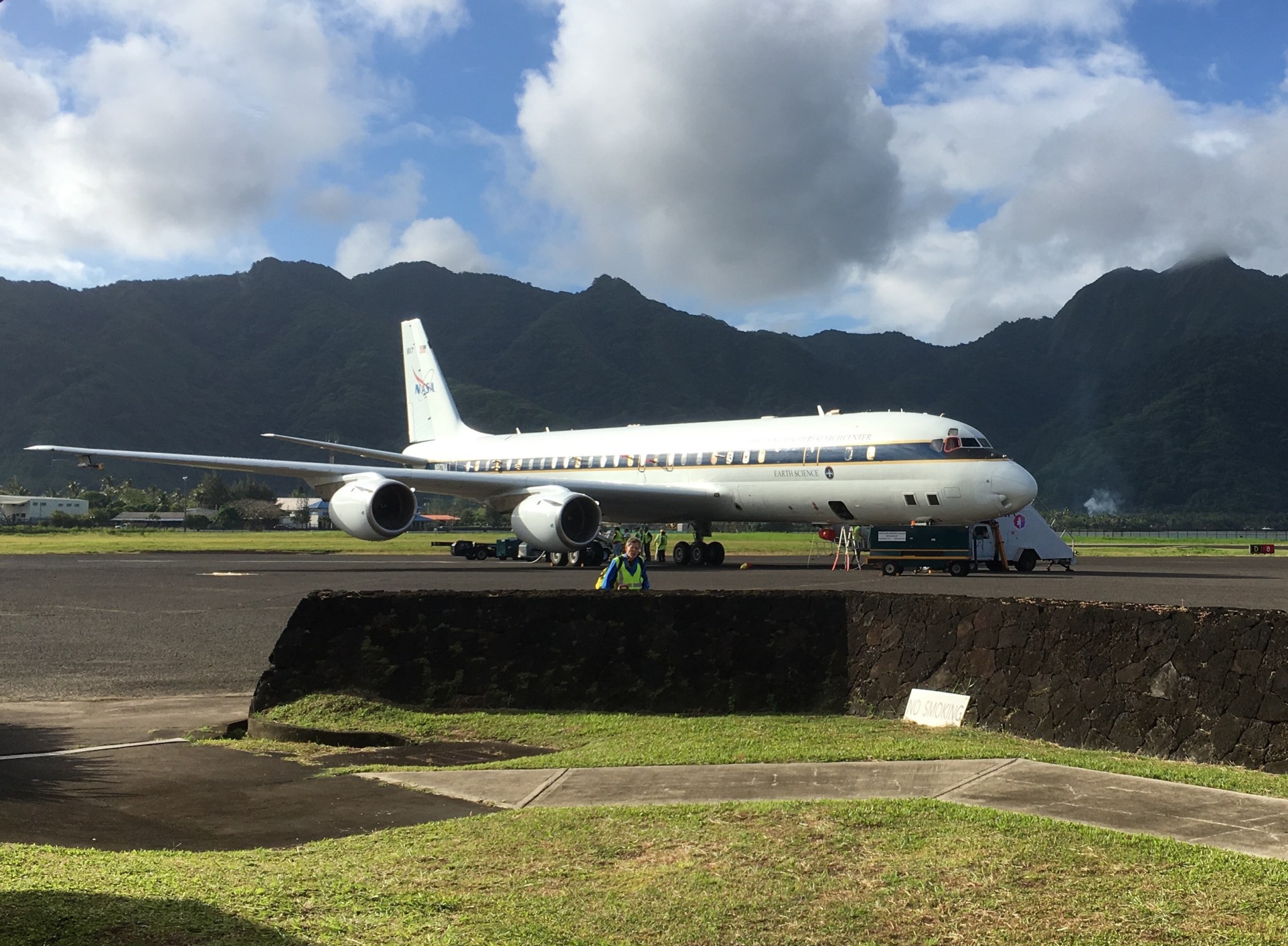 NASA’s DC-8 flying laboratory stopped in American Samoa during the first round of ATom flights that took place in Summer 2016.