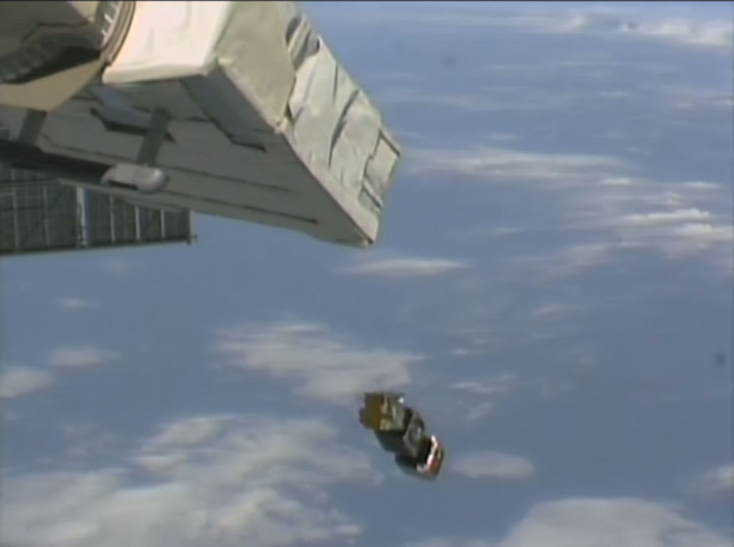 The microsatellite FREEDOM is launched from the Japan Aerospace Exploration Agency Small Satellite Orbital Deployer.