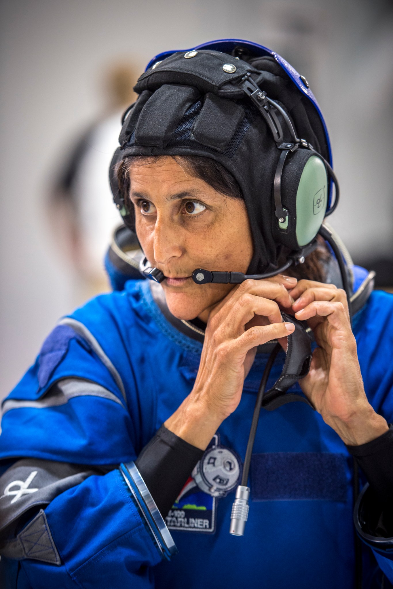 Astronaut Suni Williams in Boeing spacesuit