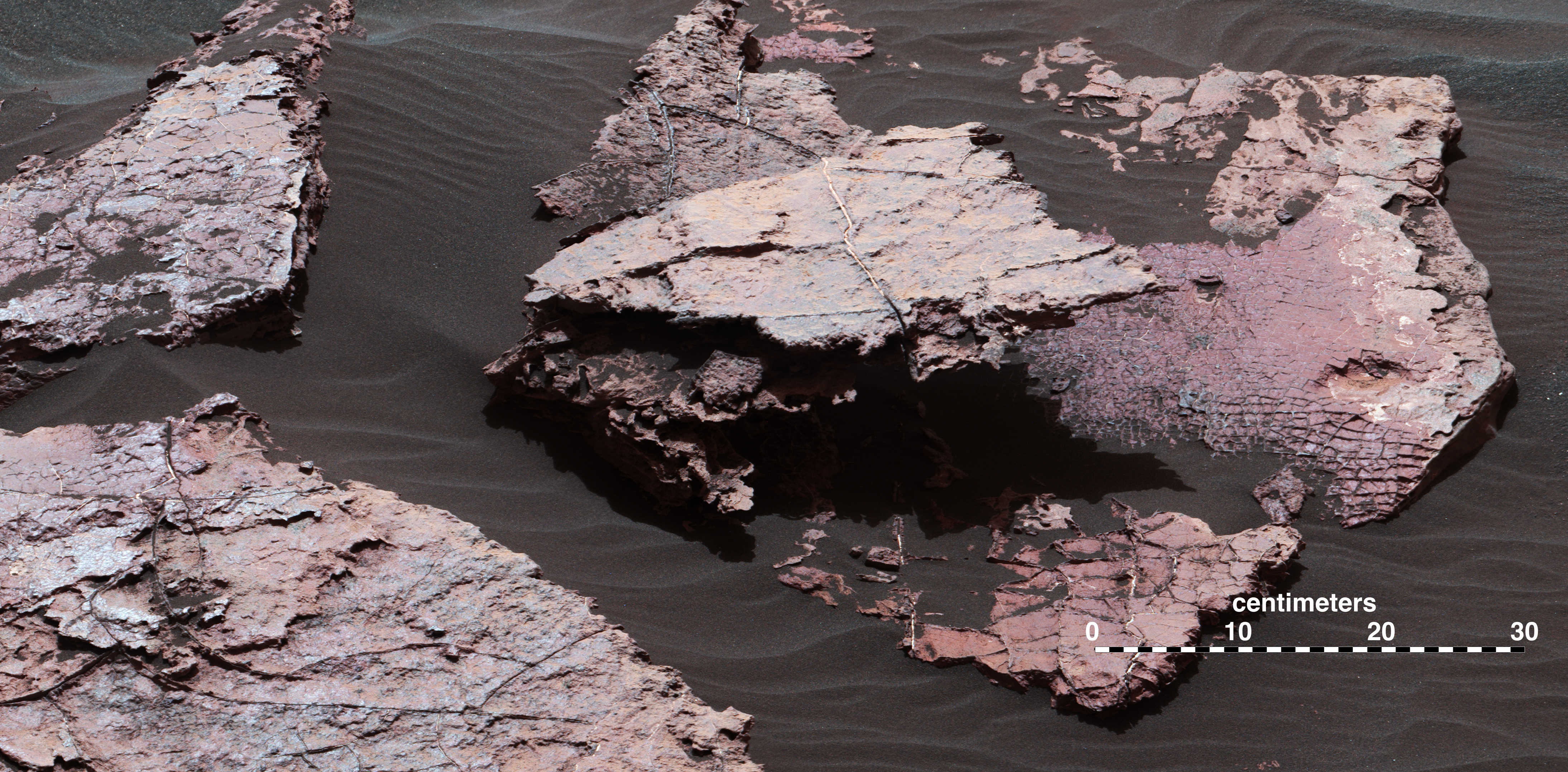 Possible Signs of Ancient Drying in Martian Rock