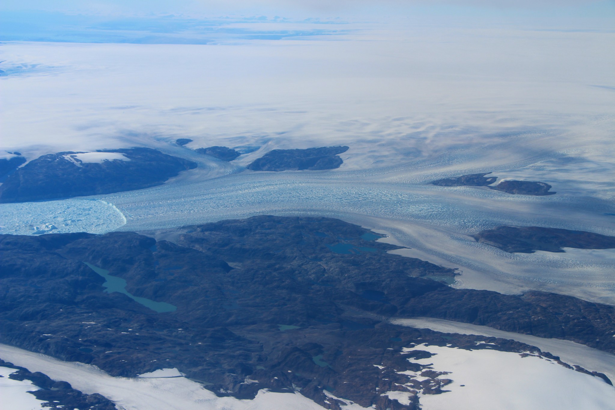 aerial view of glacier
