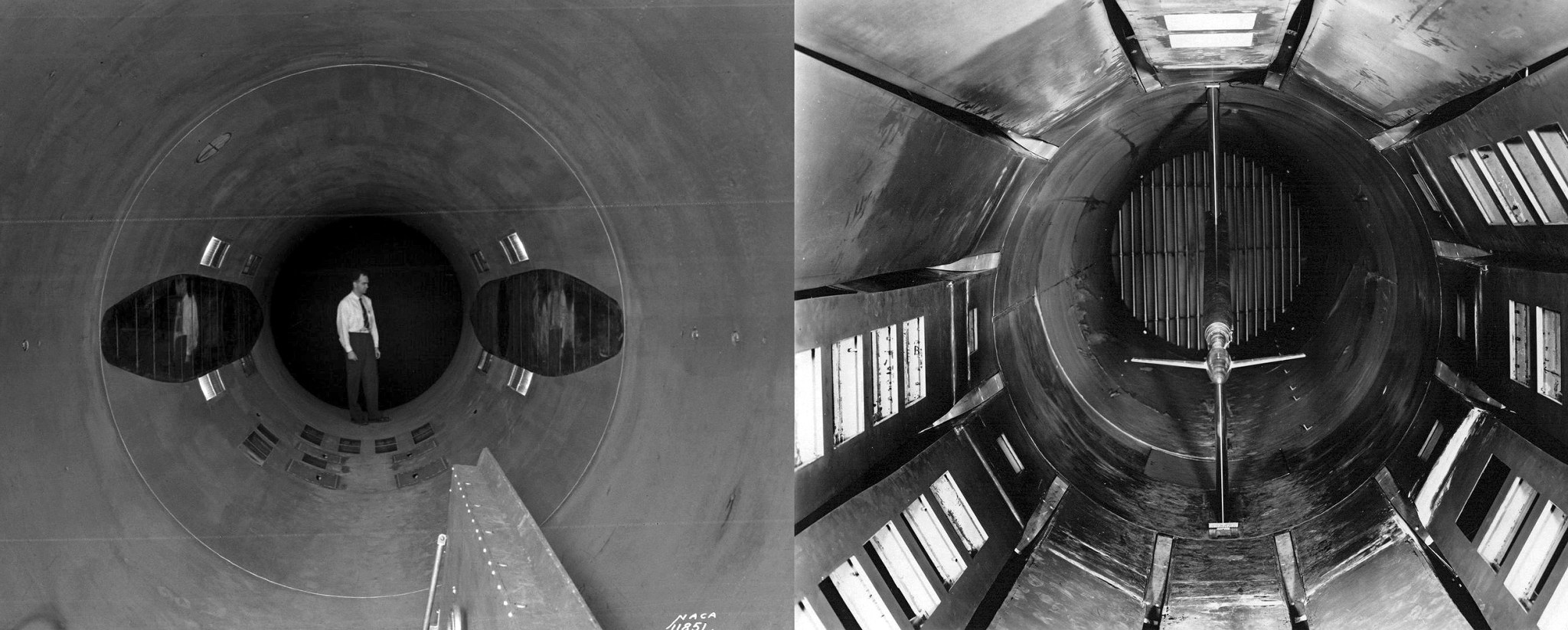 Langley 8-Foot High Speed Tunnel in 1936 with slotted-throat design