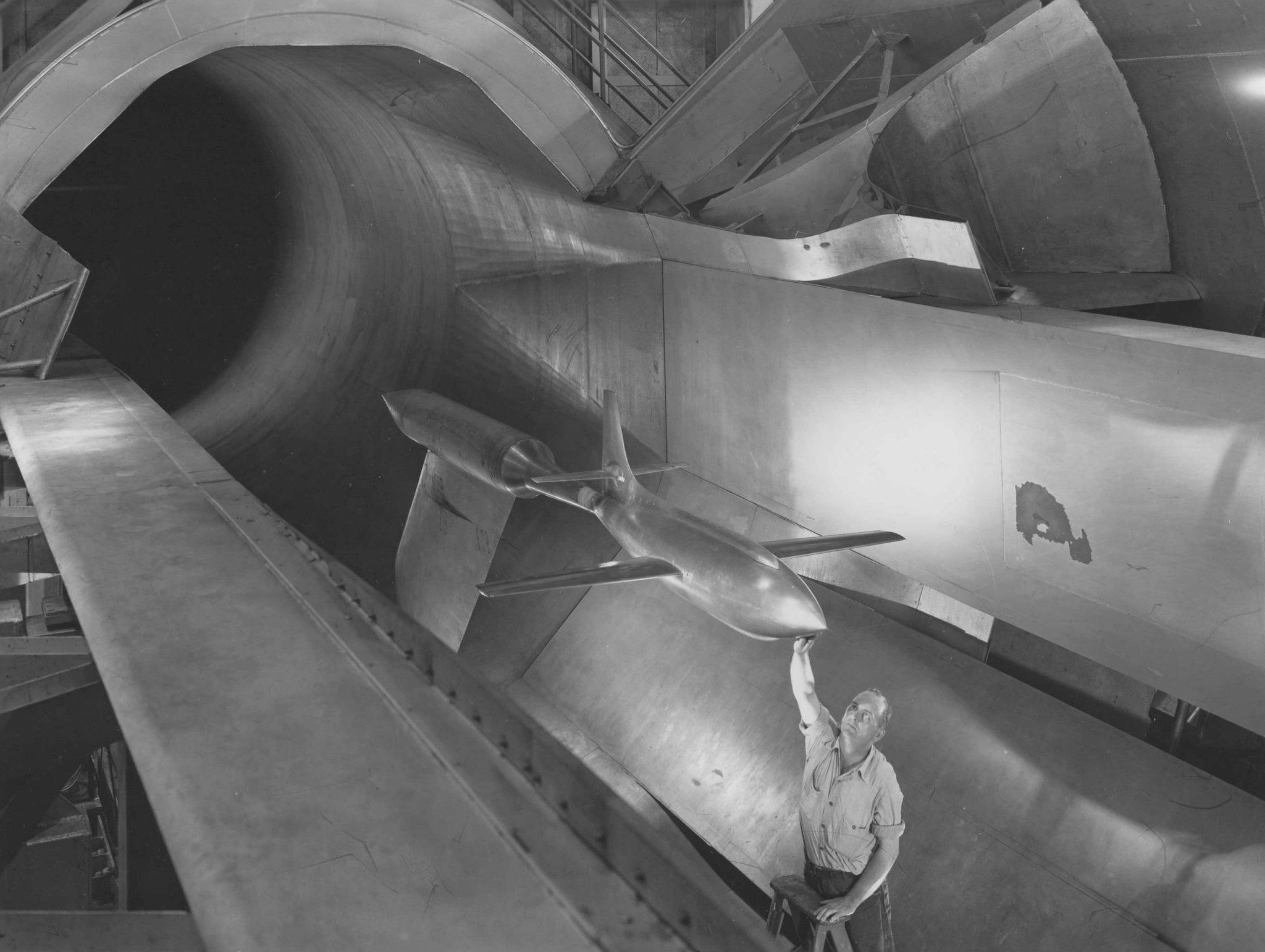 Bell X-1 model in Langley wind tunnel