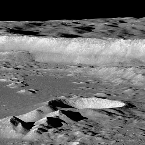 LRO image of the floor and eastern wall of the Antoniadi crater.