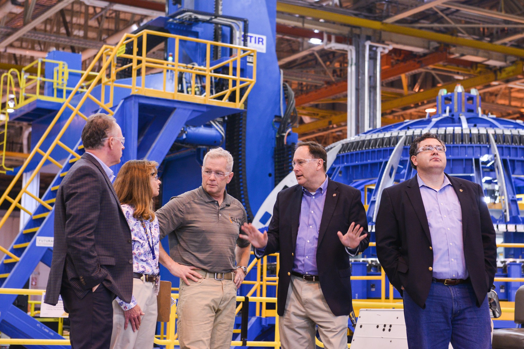 Robert Lightfoot visits Michoud Assembly Facility to assess tornado damage