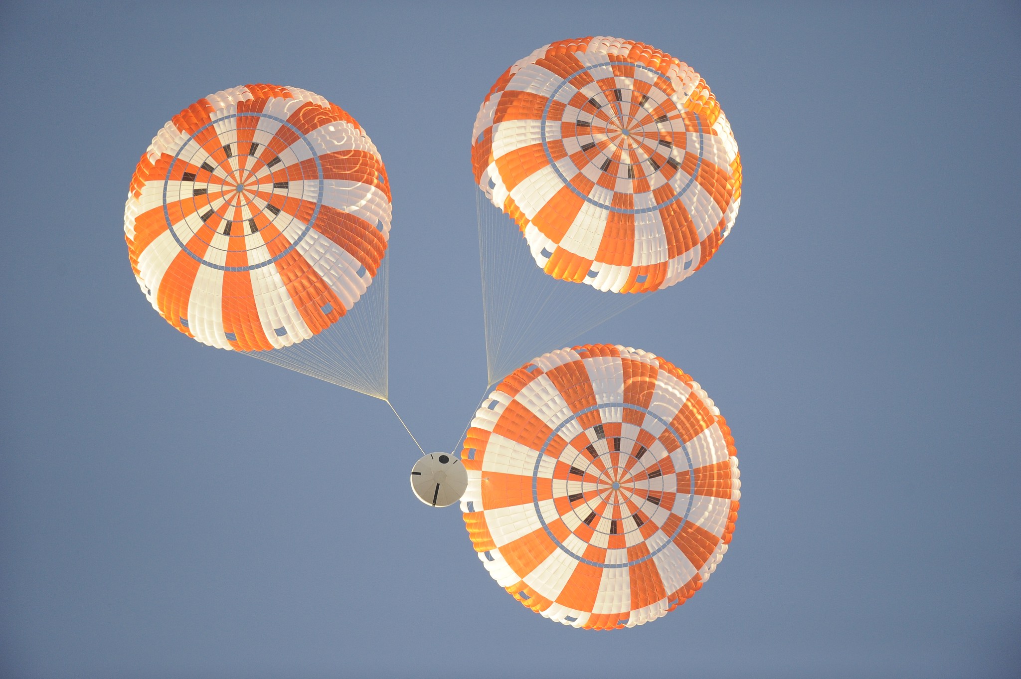 Orion Capsule Parachute Assembly System (CPAS) drop test using the Parachute Test Vehicle at the U.S. Army's Yuma Proving Ground