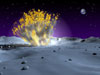 Artist rendering of a small, powerful meteor strike on the Moon